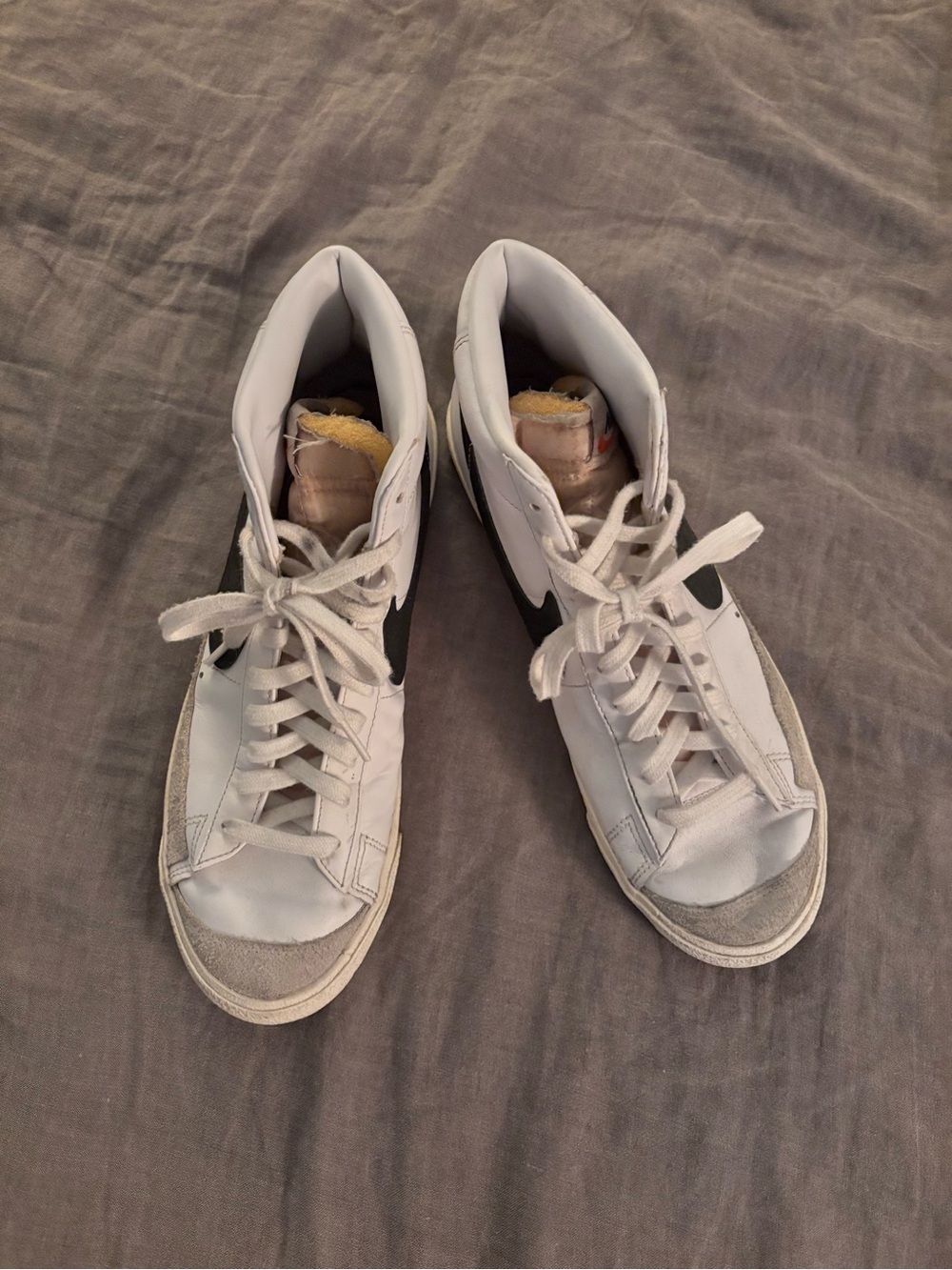 Nike White and Black High-Top Athletic Sneakers